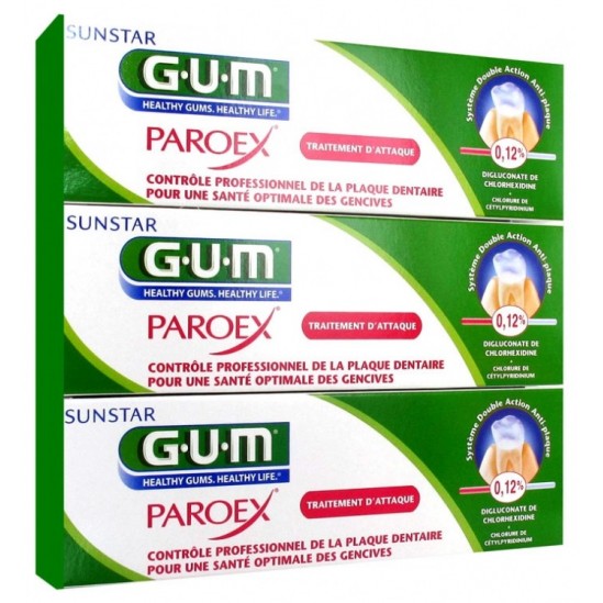 Gum gel dentifrice paroex 0.12% 3x75ml