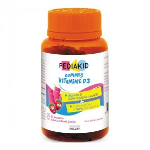 Pediakid gommes vitamine D3 arôme naturel fraise 60 oursons