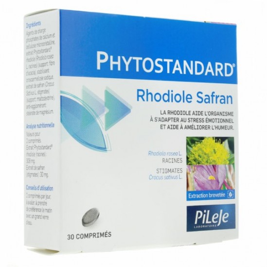 Pileje Phytostandard de Rhodiole et Safran 30 comprimés