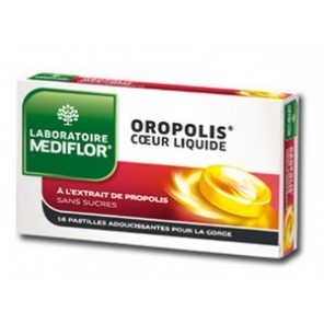 Mediflor Oropolis Pastilles adoucissantes Coeur Liquide pour la gorge x 16